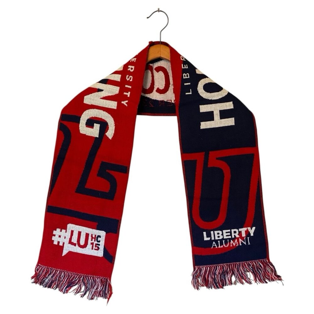 Liberty Flames Home Coming Scarf Sparky Football Red White Blue LU  University